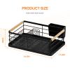 BRIAN & DANY Dish Drying Rack, Dish Racks for Kitchen Counter, Stainless Steel Dish Drainer with Removable Cutlery Holder & Drainboard, Black view 2