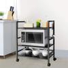 Henf 3-Shelf Metal Rolling Kitchen Cart Microwave Stand,Wire Shelving Unit Storage Rack,Mobile Utility Cart Baker Rack with Lockable Wheels (Black) view 1