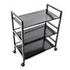 Henf 3-Shelf Metal Rolling Kitchen Cart Microwave Stand,Wire Shelving Unit Storage Rack,Mobile Utility Cart Baker Rack with Lockable Wheels (Black) view 3