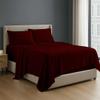 NON Sticky cotton Premium 4 Piece Egyptian Cotton Fitted Twin XL Sheet Set, Hotel Quality Soft Breathable Bedding Sheets, 30" Extra Deep Pocket, 39" X 80", Burgundy Stripe view 1