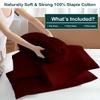 NON Sticky cotton Premium 4 Piece Egyptian Cotton Fitted Twin XL Sheet Set, Hotel Quality Soft Breathable Bedding Sheets, 30" Extra Deep Pocket, 39" X 80", Burgundy Stripe view 3