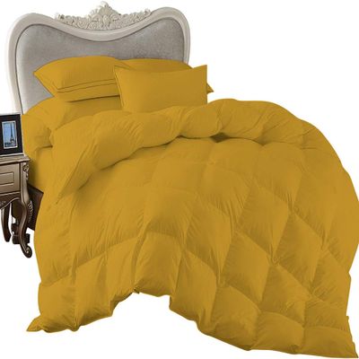 1 Piece Comforter and 3 Piece Duvet Cover Olympic Queen by High Kotton Premium 800 Thread Count 100% Egyptian Cotton Deep Solid Luxurious Hotel Class Bedding Super Soft Gold