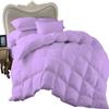 1 Piece Comforter and 3 Piece Duvet Cover Olympic Queen by High Kotton Premium 800 Thread Count 100% Egyptian Cotton Deep Solid Luxurious Hotel Class Bedding Super Soft Lilac view 1