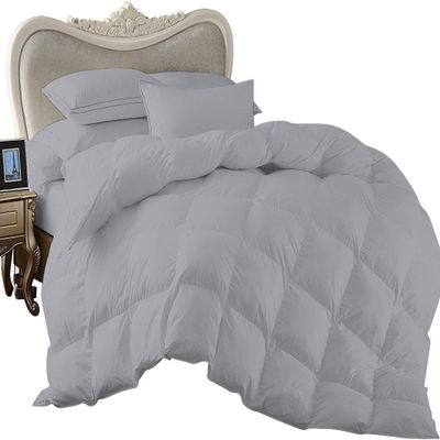 1 Piece Comforter and 3 Piece Duvet Cover Olympic Queen by High Kotton Premium 800 Thread Count 100% Egyptian Cotton Deep Solid Luxurious Hotel Class Bedding Super Soft Silver