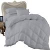 1 Piece Comforter and 3 Piece Duvet Cover Olympic Queen by High Kotton Premium 800 Thread Count 100% Egyptian Cotton Deep Solid Luxurious Hotel Class Bedding Super Soft Silver view 1