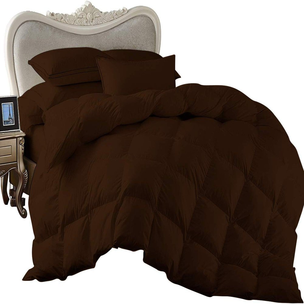 1 Piece Comforter and 3 Piece Duvet Cover Twin/Twin XL by High Kotton Premium 800 Thread Count 100% Egyptian Cotton Deep Solid Luxurious Hotel Class Bedding Super Soft Chocolate