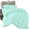 1 Piece Comforter and 3 Piece Duvet Cover Twin/Twin XL by High Kotton Premium 800 Thread Count 100% Egyptian Cotton Deep Solid Luxurious Hotel Class Bedding Super Soft Aqua Blue view 1
