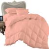 1 Piece Comforter and 3 Piece Duvet Cover Olympic Queen by High Kotton Premium 800 Thread Count 100% Egyptian Cotton Deep Solid Luxurious Hotel Class Bedding Super Soft Peach view 1