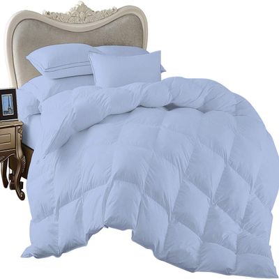 1 Piece Comforter and 3 Piece Duvet Cover Twin/Twin XL by High Kotton Premium 800 Thread Count 100% Egyptian Cotton Deep Solid Luxurious Hotel Class Bedding Super Soft Light Blue