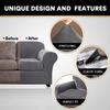 PrinceDeco Velvet Couch Covers for Sofa Soft 4 Pieces Couch Covers for 3 Cushion Couch Sofa Pet Friendly Furniture Protector with Non Slip Elastic Bottom Width Up to 90 Inch (Large, Grey) view 3