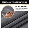 PrinceDeco Velvet Couch Covers for Sofa Soft 4 Pieces Couch Covers for 3 Cushion Couch Sofa Pet Friendly Furniture Protector with Non Slip Elastic Bottom Width Up to 90 Inch (Large, Grey) view 4