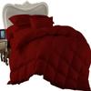 1 Piece Comforter and 3 Piece Duvet Cover Olympic Queen by High Kotton Premium 800 Thread Count 100% Egyptian Cotton Deep Solid Luxurious Hotel Class Bedding Super Soft Burgundy view 1