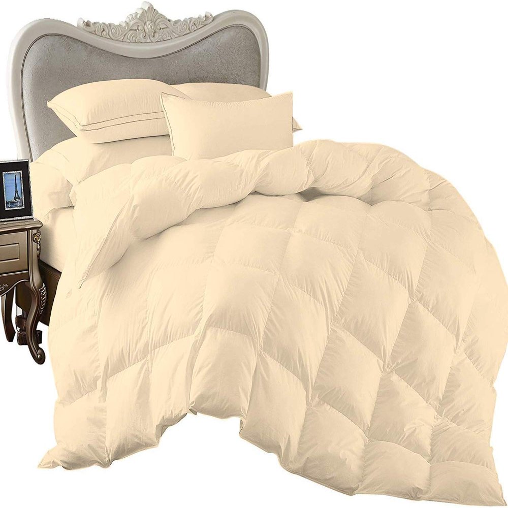 1 Piece Comforter and 3 Piece Duvet Cover Twin/Twin XL by High Kotton Premium 800 Thread Count 100% Egyptian Cotton Deep Solid Luxurious Hotel Class Bedding Super Soft Ivory