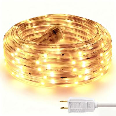 Areful LED Rope Lights, 16.4ft Waterproof Strip Light, 3000K Soft White, Flexible Indoor Outdoor Decorative Lighting for Home Christmas Holiday Garden Patio Party