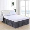 Wrap Around Bed Skirts, Cotton Bedskirt Elastic Dust Ruffle Silky Soft & Wrinkle Free Classic Stylish Look in Your Bedroom 15'' Drop - Dark Grey view 2