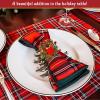 Legigo Set of 6 Christmas Wreath Napkin Rings Set- Metal Xmas Napkin Ring Holders for Cloth Napkins, Christmas Holiday Party Dinner Table Decoration view 4