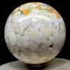 2.5" King Cobra Jasper Sphere Natural Multicolor Orbicular Orbs Mineral Ball Chalcedony Druzy Crystal Polished Gemstone - India + Stand view 3
