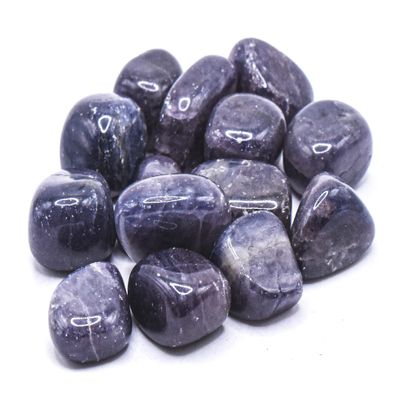 Blue Purple Iolite Pebbles Polished Natural "Water Sapphire" Cordierite Dichroite Gemstone Crystal Mineral Sparkling Tumble Stone Specimens - India (30PCS)