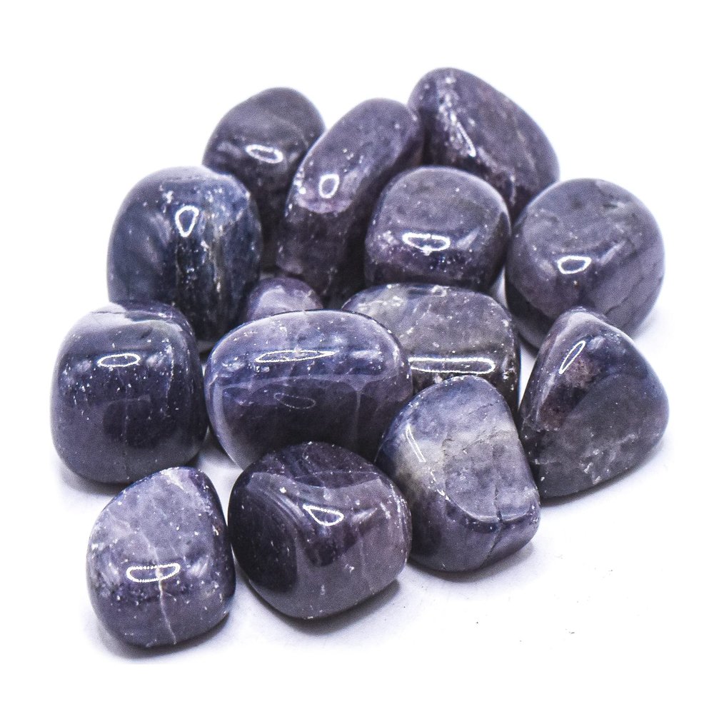 Blue Purple Iolite Pebbles Polished Natural "Water Sapphire" Cordierite Dichroite Gemstone Crystal Mineral Sparkling Tumble Stone Specimens - India (30PCS)