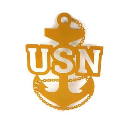 Metal US NAVY Chief Fouled Anchor 12 Inches Tall (Dark Yellow)