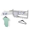 brightmaison BGT Wash Clothes Drying Rack Wall Mount Laundry Room Organizer with Hooks & Swing Arms, 24" Metal Laundry Rack Silver view 1