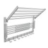 brightmaison BGT Wash Clothes Drying Rack Wall Mount Laundry Room Organizer with Hooks & Swing Arms, 24" Metal Laundry Rack Silver view 4