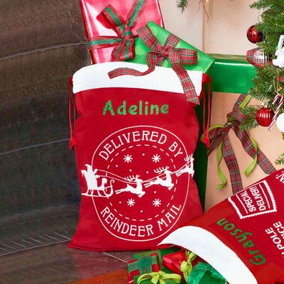 DIBSIES Personalized Santa Sack - Extra Large (Reindeer Mail)