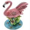 Kubla Crafts Enameled Fancy Flamingo Trinket Box, Accented with Austrian Crystals, 4.25 Inches Tall view 4