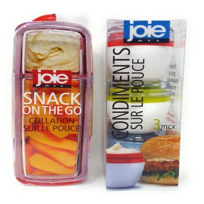 Joie Snack On The Go Bundle with Joie Condiments On The Go, Assorted Colors