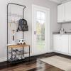 Lavish Home Entryway Bench with Coat Rack - Metal Hall Tree with Seat, Hooks, and Shoe Storage - Rustic Farmhouse Freestanding Mudroom Furniture view 1