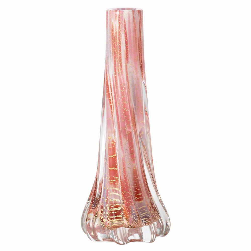 Aderia Tsugaru Vidro Gold Vase Cherry Blossom Cloud F71943, Pink, Approx. 3.9 x 3.9 x 10.0 inches (10 x 10 x 25.5 cm)