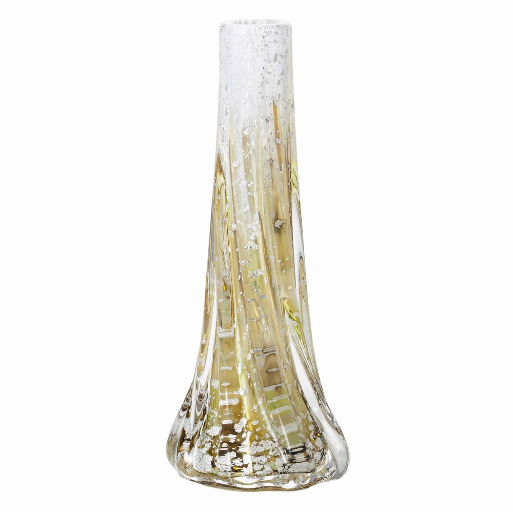 Aderia Tsugaru Vidro Gold Vase Akika F71944 Brown Approx. 3.9 x 3.9 x 10.0 inches (10 x 10 x 25.5 cm)