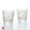 Aderia S-6321 Rock Glass Pair Set, Japanese Small Crest Branch Cherry Blossom, 7.1 fl oz (210 ml), Premium Nippon Taste, Old Glass, On The Rock, Made in Japan, Gift Box, Birthday Gift view 2