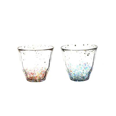  Aderia Tsugaru Vidro FS-71565 Matsuri Hanabi Gold Color Rock Glass, Pair Set, 11.2 fl oz (330 ml), Made in Japan, Presentation Box