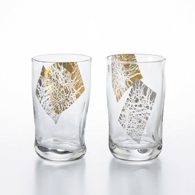 Aderia Rock Glass Pair Set S-6314 Rock Glasses Set of 2 Kirari 10 fl oz (300 ml) Made in Japan