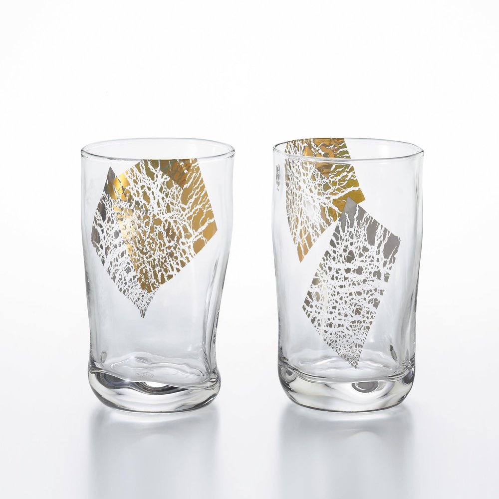 Aderia Rock Glass Pair Set S-6314 Rock Glasses Set of 2 Kirari 10 fl oz (300 ml) Made in Japan