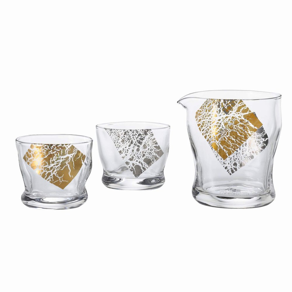 Aderia S-6315 Sake Tool Set, Kirari, Grain/3.4 fl oz (100 ml), Single Mouth / 11.0 fl oz (280 ml) Leaves Fluid, Made in Japan