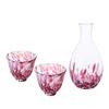 ADERIA FS71577 Tsugaru Vidro Sakura Blizzard Sake Set Tokkki, Ochoko, Made in Japan, Comes in a Cosmetic Box, Cold Sake, Glass, Stylish, Cooling, Container, Gift, Women's, Mother's Day, Father's Day, view 1