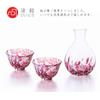 ADERIA FS71577 Tsugaru Vidro Sakura Blizzard Sake Set Tokkki, Ochoko, Made in Japan, Comes in a Cosmetic Box, Cold Sake, Glass, Stylish, Cooling, Container, Gift, Women's, Mother's Day, Father's Day, view 2