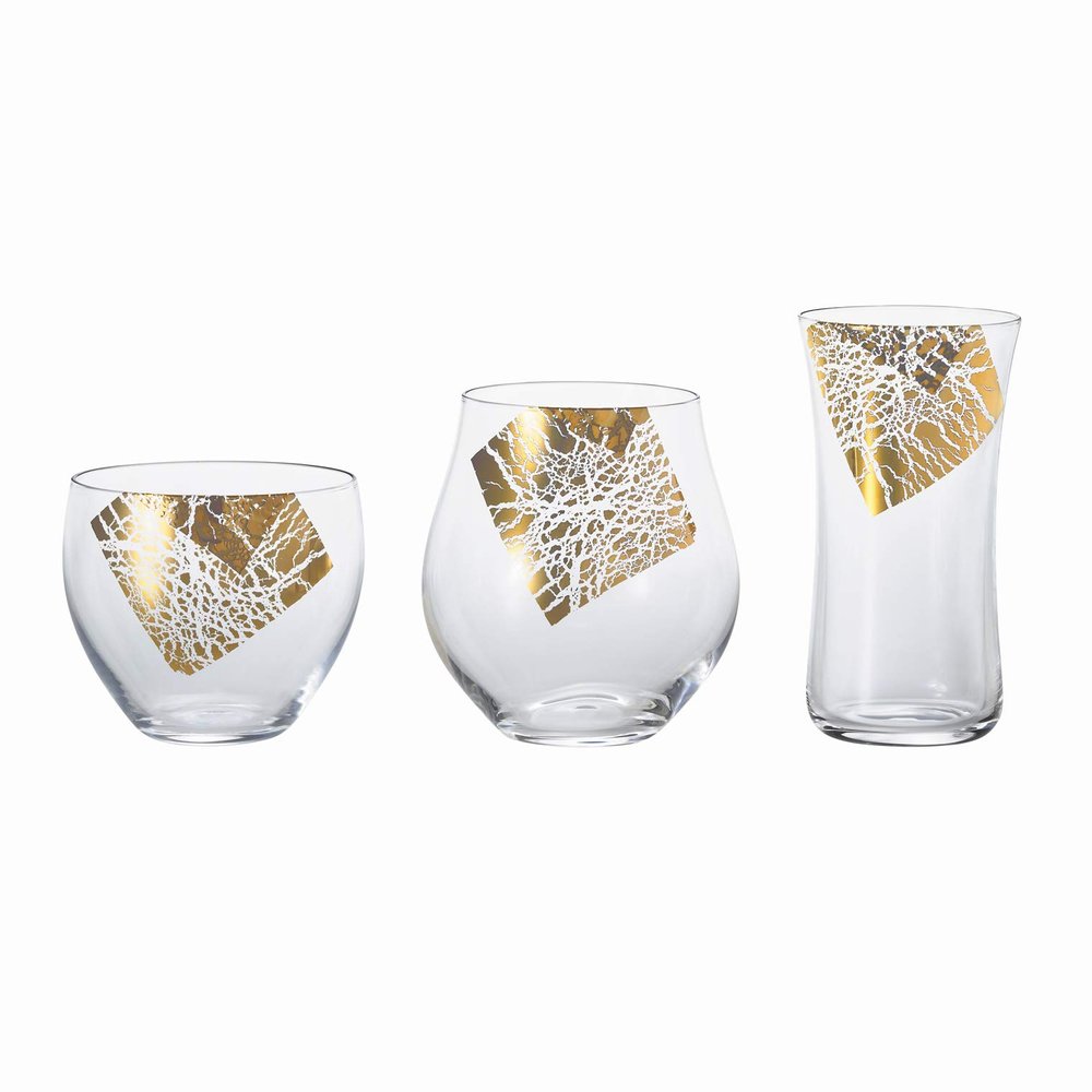 ADERIA S6312 Japanese Sake Glass, Craft Salmon Glass, KinraRin Sake Set, 3 Types, Made in Japan, Wooden Box, Ochoko, Guinomi, Cups, Stylish, Gift, Gift, Celebration, Father's Day, Mother's Day,