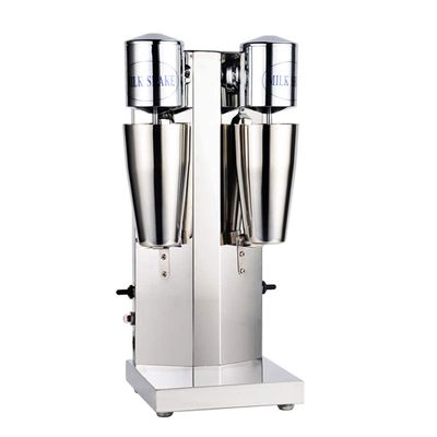 110V Commercial Milkshake Machine Double Head Drink Mixer 180W Stainless Steel 2 Speeds Button Switch Vertical Food Mixer for Milk Ice Cream and Ice Cube for Home or General Physique Commercial