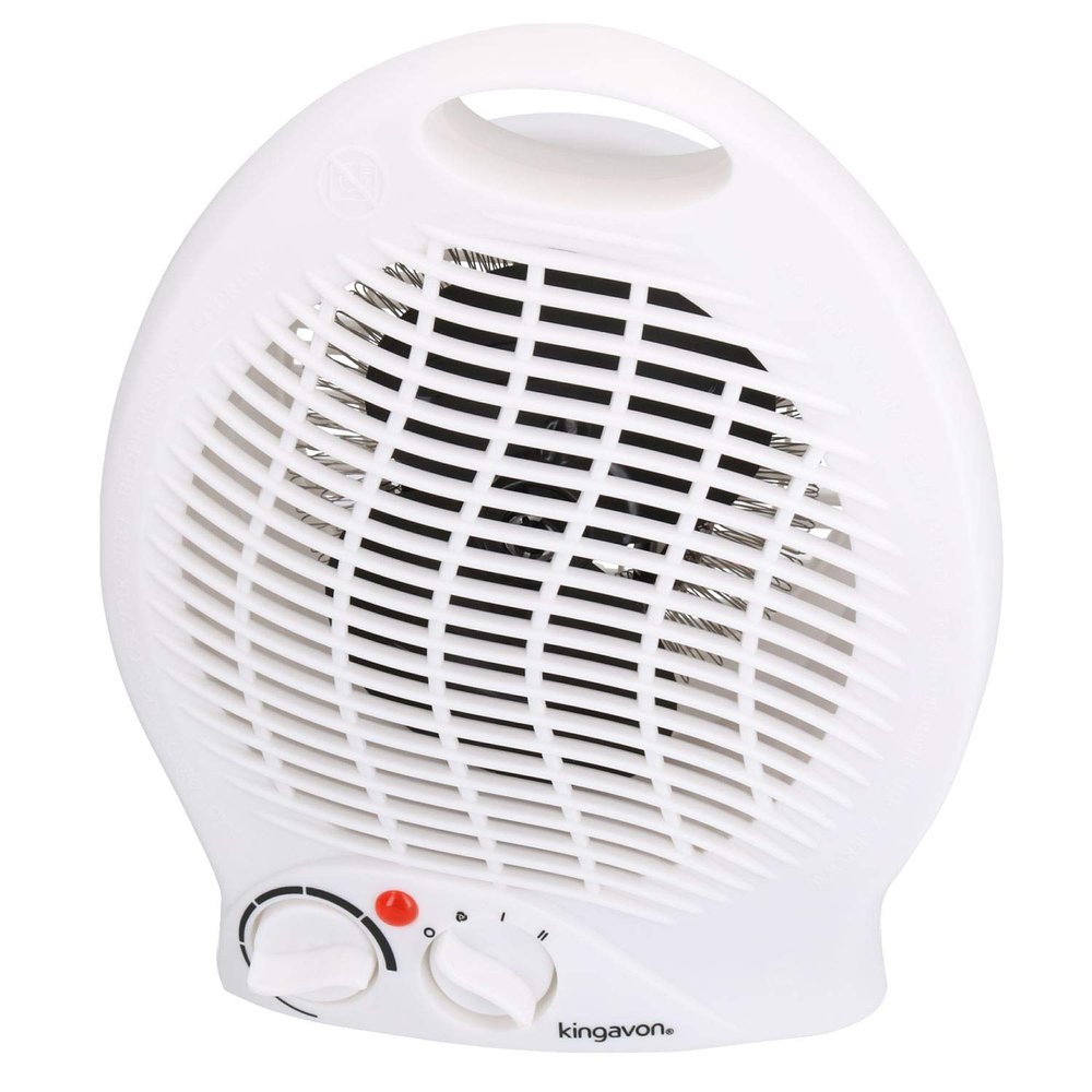 AB Tools 2kw Electric Upright Blow Fan Heater 2 Heat Settings Hot Or Cold Air Silent Run
