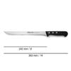 ARCOS Slicing Set 3 Pieces Nitrum Stainless Steel and mm blade. Ergonomic Polyoxymethylene POM Handle. Series Universal. Long, sturdy blade and serrated edge and serrated edge easily cuts. Color Black view 2