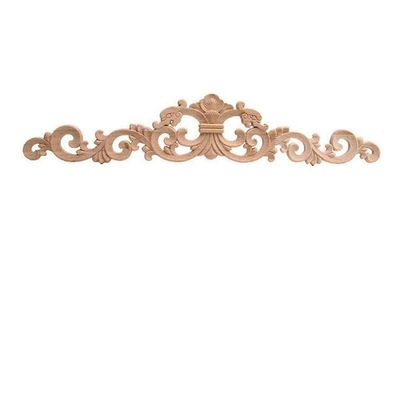 Beoot Wood Carved Long Onlay Applique Woodcarving Corner Decal Applique Unpainted Furniture Door (46x9cm/18.11x3.54inch)