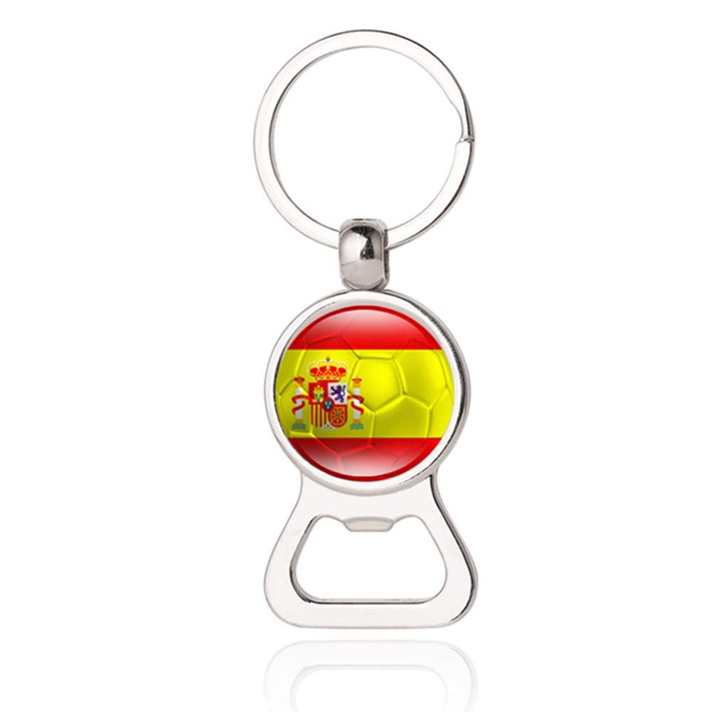 National Flag Soccer Style Spain Souvenir Gift Keychain Bottle Opener