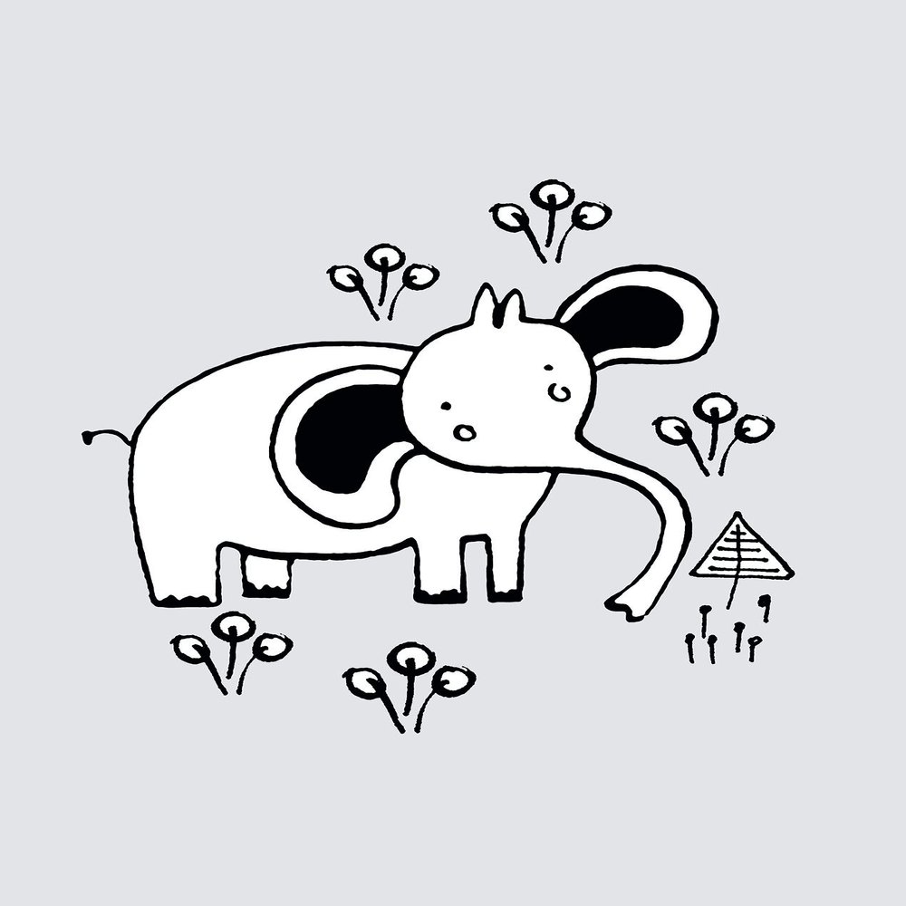 Komar Scribble Elephant Wall Picture | Poster, Picture, Living Room, Bedroom Decoration, Art Print | Without Frame | P104D-50x70 | Size: 50 x 70 cm (Width x Height)