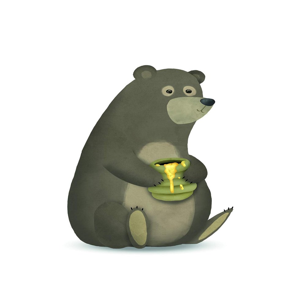 Komar Wall Picture Cute Animal Bear | Poster, Picture, Living Room, Bedroom, Decoration, Art Print | Without Frame | P111J-50x70 | Size: 50 x 70 cm (Width x Height)