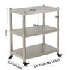 Serving Trolley Cart Movable 201 Stainless Steel with Brake Waterproof 3 Tier Trolley Bedroom Kitchen Living Room, 15 Sizes (Color : Silver, Size : 80x35x80cm) view 2