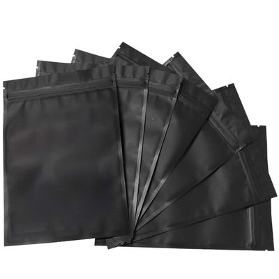 100 Pack Mylar Bags 5.5 x 7.8 Inch Resealable Foil Pouch Bag Food Storage Pouch Matte Black