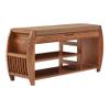Bamboo Shoe Rack & Shoe Bench, Entryway Storage Organizer, Multi Function for Hallway Bathroom Living Room Corridor and Garden, Detachable Cushion with Hidden Storage Compartment (40.218.311.2) view 4